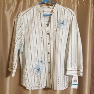 NEW Alfred Dunner embroidered  blouse